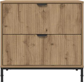 vidaXL Κομοδίνο artisan δρυς 63.5 x 36 x 61 εκ Επεξεργασμένο ξύλο