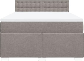 vidaXL Κρεβάτι Boxspring με Στρώμα Taupe 140x190 εκ. Υφασμάτινο