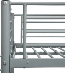 vidaXL Κουκέτα Γκρι 90 x 200 εκ. Μεταλλική