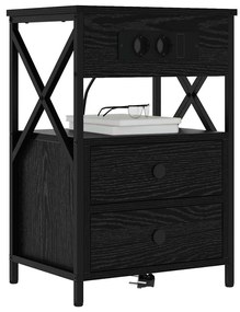 vidaXL Κομοδίνο Μαύρη δρυς 40 x 31 x 60 εκ. Επεξεργασμένο ξύλο