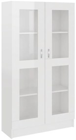 vidaXL Βιτρίνα Γυαλιστερό Λευκό 82,5 x 30,5 x 150 εκ. Επεξ. Ξύλο
