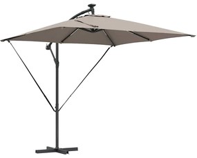 vidaXL Ομπρέλα Cantilever Banana Taupe 249 x 249 x 250 εκ.