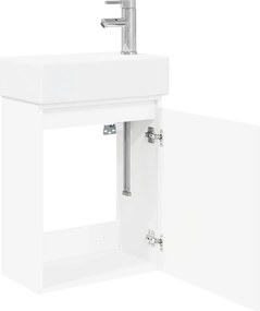 vidaXL Μονάδα μπάνιου με βρύση Λευκό 45,5 x 22,5 x 84 εκ