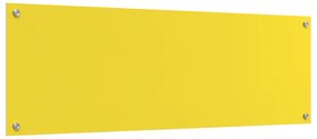 vidaXL Πίσω Τοίχος Κουζίνας Κίτρινος 120x40x0,6 εκ Γυαλί Ανοξείδωτο