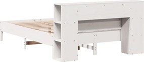 vidaXL Κρεβάτι Βιβλιοθήκη Χωρίς Στρώμα 140x200 εκ Μασίφ Ξύλο Πεύκο