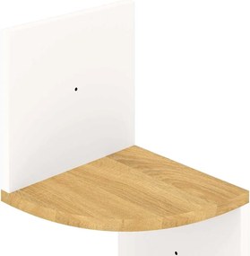 vidaXL Γωνιακή Ραφιέρα Τοίχου Λευκή/Sonoma Δρυς 19x19x123 εκ Επεξ.Ξύλο