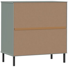 vidaXL Ντουλάπι OSLO με 3 Συρτάρια Γκρι 77x40x79,5 εκ. Μασίφ Ξύλο