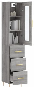 vidaXL Μπουφές Sonoma Γκρι 34,5 x 34 x 180 εκ. από Επεξεργασμένο Ξύλο