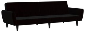Καναπές Κρεβάτι Διθέσιος Μαύρος Βελούδινος - Μαύρο
