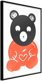 Αφίσα - Teddy Bear in Love - 20x30 - Μαύρο - Χωρίς πασπαρτού