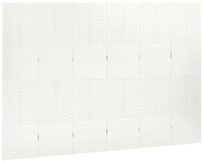Διαχωριστικά Δωματίου 2 τεμ με 6 Πάνελ Λευκά 240x180εκ.  Ατσάλι - Λευκό