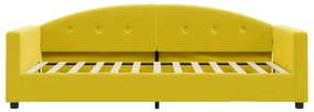 vidaXL Καναπέ Κρεβάτι με Στρώμα Κίτρινο 90 x 200 εκ. Βελούδινος