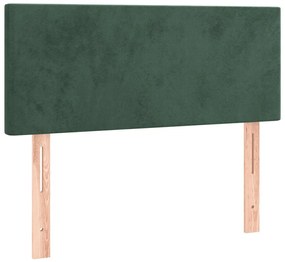 Κρεβάτι Boxspring με Στρώμα Σκούρο Πράσινο 120x190εκ. Βελούδινο - Πράσινο