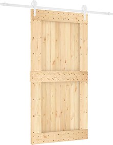 vidaXL Συρόμενη Πόρτα Φυσικό και Λευκό 100 x 210 cm