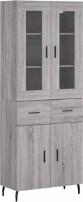vidaXL Ντουλάπι Γκρι Sonoma 69,5 x 34 x 180 εκ. Επεξεργασμένο Ξύλο
