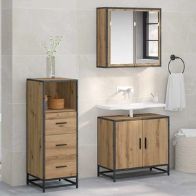 vidaXL Ντουλάπι Μπάνιου με συρτάρι artisan δρυς 35 x 37.5 x 100 εκ.