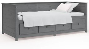 vidaXL Καναπές Κρεβάτι Γκρι 90 x 200 εκ. από Μασίφ Ξύλο Πεύκου