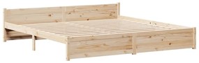 vidaXL Πλαίσιο Κρεβατιού με Κεφαλάρι 180x200 εκ. από Μασίφ Ξύλο Πεύκου