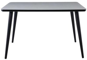 Τραπέζι UNION 130x80cm Βαφή Μαύρη/Γυαλί Άσπρο