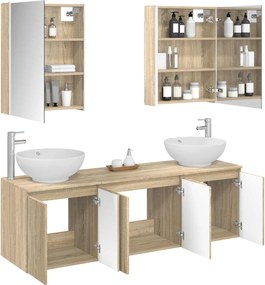 vidaXL Σετ Ντουλαπιών Μπάνιου 5 pcs Sonoma Δρυς Επεξεργασμένο Ξύλο
