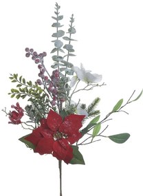 INART Κλαδί Με Λουλούδια Pl Υ75cm Πράσινο-Κόκκινο 2-85-083-0171