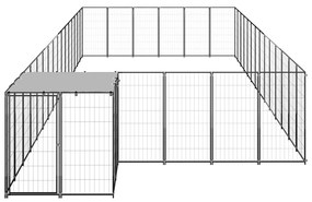 vidaXL Σπιτάκι Σκύλου Μαύρο 26,62 μ² Ατσάλινο