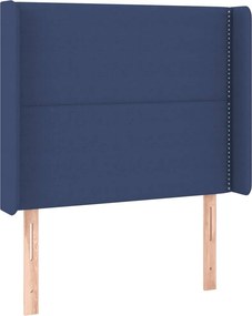 vidaXL Κρεβάτι Boxspring με Στρώμα Μπλε 90x190 εκ.Υφασμάτινο