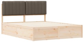 vidaXL Σκελετός Κρεβατιού με Επενδεδυμένο Κεφαλάρι Taupe 160 x 200 cm