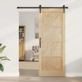 vidaXL Συρόμενη Πόρτα ORKDAL Καφέ 83 x 211 εκ. Μασίφ ξύλο πεύκου