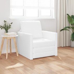 vidaXL Καθιστικό Κρεβάτι 2 σε 1 Λευκό 74x77x81 cm από Τεχνητό Δέρμα
