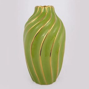 Βάζο Κεραμικό 752-20185 17x17x30.5cm Green-Gold Estheti Home Κεραμικό