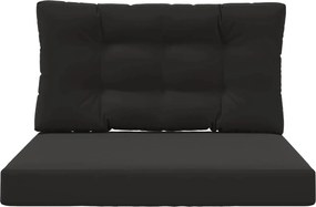 vidaXL Μαξιλάρι Καναπέ Εξωτερικού Χώρου 2 pcs Μαύρο Πολυεστέρας