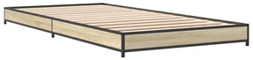 vidaXL Πλαίσιο Κρεβατιού Sonoma Δρυς 100x200 εκ. Επεξ. Ξύλο &amp; Μέταλλο