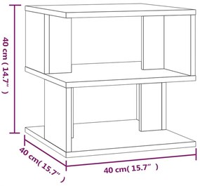 Βοηθητικό Τραπέζι Γκρι Sonoma 40x40x40 εκ. Επεξεργασμένο Ξύλο - Γκρι