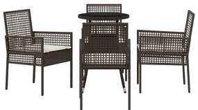 vidaXL Σέτ φαγητού για κήπο 5 pcs Καφέ συνθετικό ρατάν