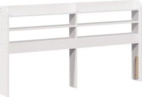 vidaXL Πλαίσιο Κρεβατιού Κεφαλάρι Λευκό 150x200εκ Μασίφ Πεύκο