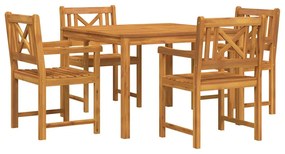 vidaXL Σέτ φαγητού για κήπο 5 pcs Καφέ Μασίφ ξύλο ακακίας