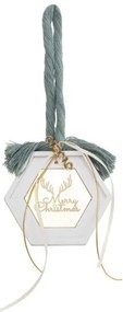 Beauty Home ΚΡΕΜΑΣΤΟ ΠΟΛΥΓΩΝΟ ΚΕΡΑΜΙΚΟ ΜΕ PLEXI MERRY CHRISTMAS ΓΑΛΑΖΟΠΡΑΣΙΝΟ