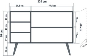 Κονσόλα Sonoma Δρυς FROPA 120x36x90