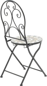 Τραπεζαρία Mosaic pakoworld σετ 3τεμ μέταλλο μαύρο