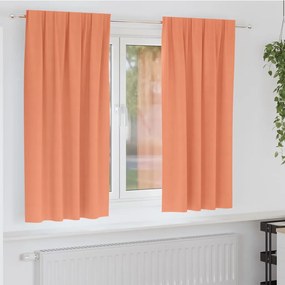 vidaXL Κουρτίνες Μαύρης Ύφανσης με Δαχτυλίδια 2 pcs Τερακότα