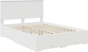 vidaXL Σκελετός Κρεβατιού Λευκό 140 x 190 cm Επεξεργασμένο ξύλο