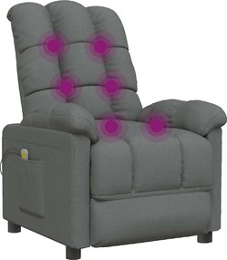 vidaXL Πολυθρόνα Μασάζ Σκούρο Γκρι Υφασμάτινη