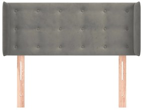 Κεφαλάρι με Πτερύγια Ανοιχτό Γκρι 83x16x78/88 εκ. Βελούδινο 3119232