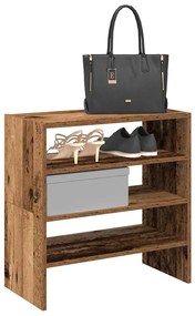 Ράφια παπουτσιών 2 τμχ στοιβαζόμενα από παλιό ξύλο 60x30x30,5cm