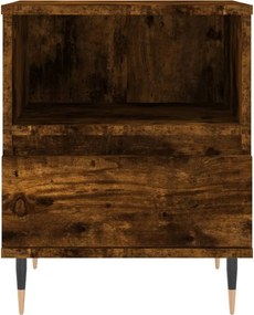 vidaXL Κομοδίνα 2 τεμ. Καπνιστή Δρυς 40 x 35 x 50 εκ. Επεξεργ. Ξύλο