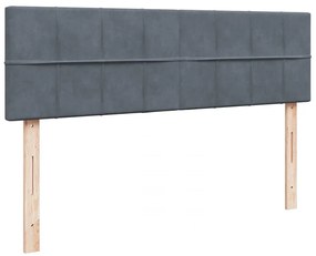 vidaXL Οθωμανικό κρεβάτι με στρώμα σκούρο γκρι 140x200cm Βελούδο