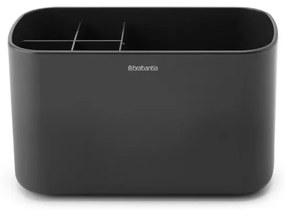 Κουτί αξεσουάρ μπάνιου Brabantia ReNew 1003493, Ανθεκτικό στη διάβρωση, Εσωτερικό διαχωριστικό, Αντιολισθητική βάση, Σκούρο γκρι