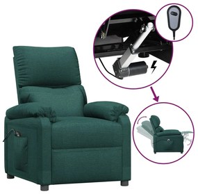 vidaXL Πολυθρόνα Ανακλινόμενη Ηλεκτρική Πράσινο Υφασμάτινη
