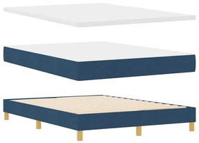 vidaXL Κρεβάτι box spring με στρώμα με στρώμα Μπλε 140 x 200 cm ύφασμα